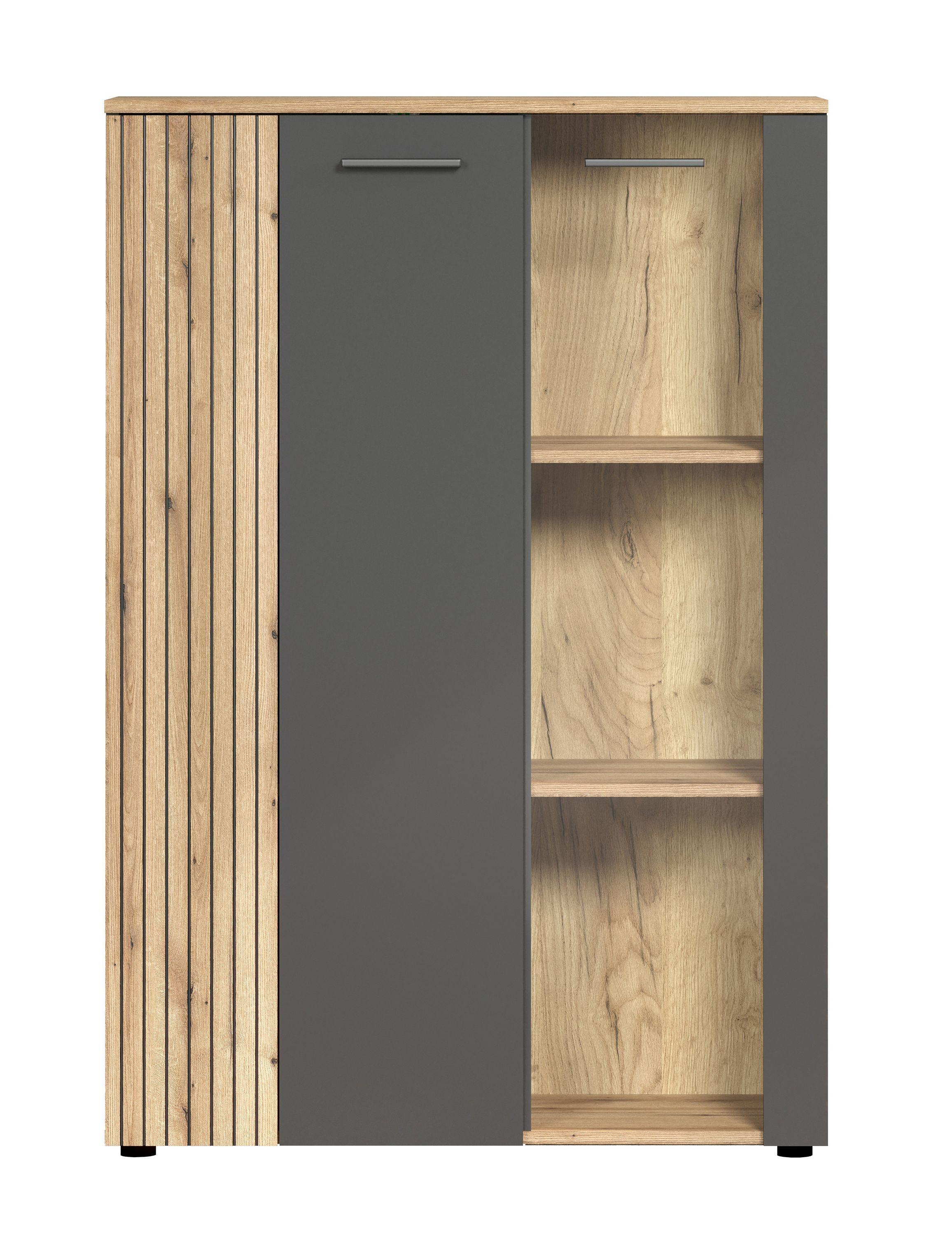 HIGHBOARD Esteban Anthrazit Holzwerkstoff Trendteam Möbel > Schränke > Vitrinen Anthrazit
