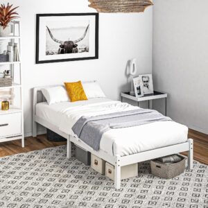 BETTRAHMEN mit Kopfteil für Schlafzimmer 208/96/70 cm Holz HOMCOM Möbel > Betten Weiß
