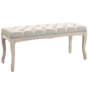 wohnli-moebel-suche-800000784204 Wohnli Möbelsuche - POLSTERBANK Sitzbank Truhenbank Schuhbank Vintage Gummiholz Leinen Beige