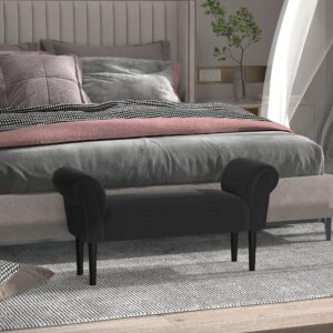 SITZBANK für Schlafzimmer Flurbank Polsterbank MDF Schaumstoff Grauweiß Kunststoff HOMCOM Möbel > Sessel > Hocker Schwarz