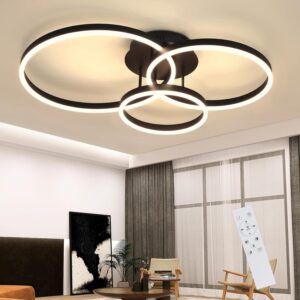 LED-DECKENLEUCHTE Puls 82/58/15 cm Deckenlampe Metall Nettlife Lampen & Leuchten > LED-Leuchten > LED-Deckenleuchten Schwarz