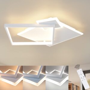 wohnli-moebel-suche-800000785289-1 LED-DECKENLEUCHTE Maximi 46/46/8 cm Deckenlampe Metall Nettlife Lampen & Leuchten > LED-Leuchten > LED-Deckenleuchten Weiß