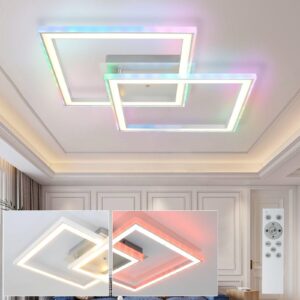 wohnli-moebel-suche-800000785301-1 LED-DECKENLEUCHTE Maximilian 45/45/7 cm Deckenlampe Metall Nettlife Lampen & Leuchten > LED-Leuchten > LED-Deckenleuchten Weiß