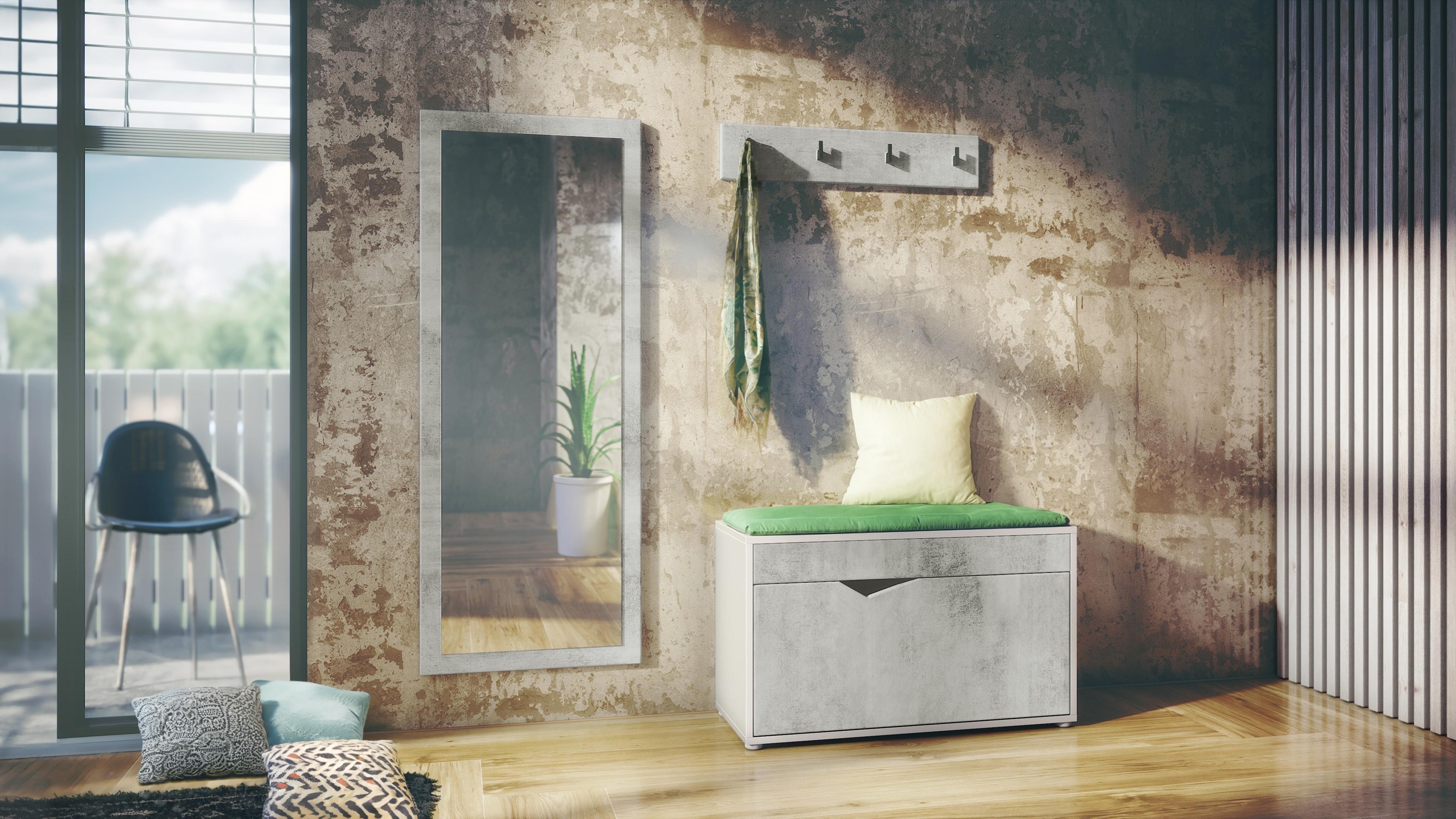 wohnli-moebel-suche-800000787063-1 GARDEROBE Hanko Beton Oxid Optik Holzwerkstoff Vladon Garderoben Grau