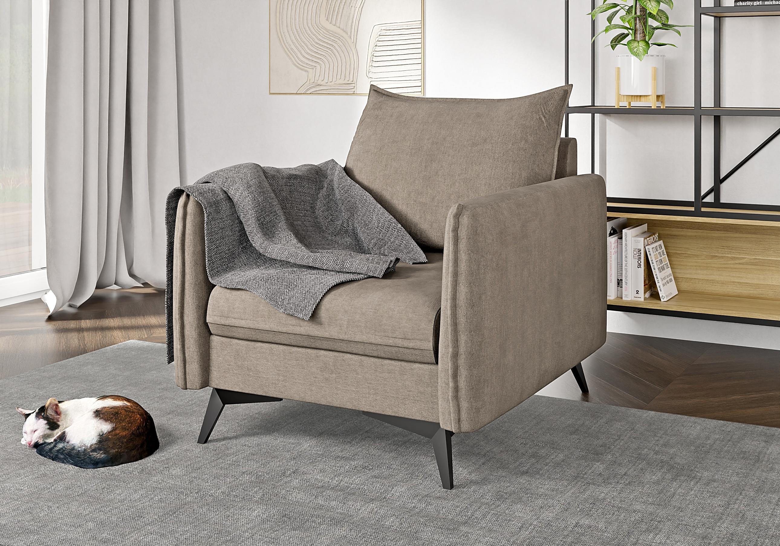 wohnli-moebel-suche-800000788236-1 SESSEL Pulse Dunkelbeige Luxusmicrofaser Textil S-Style Möbel Möbel > Sessel > Polstersessel Beige