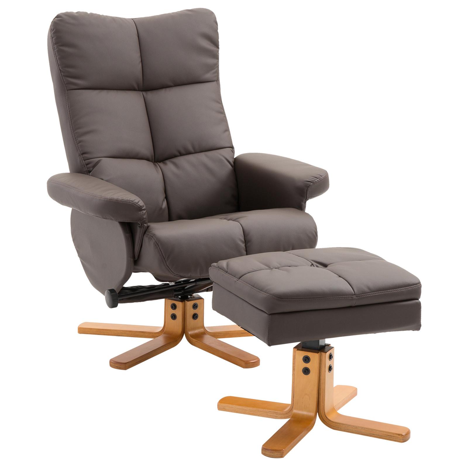 wohnli-moebel-suche-800000794513 Wohnli Möbelsuche - RELAXSESSEL mit Hocker Fernsehsessel 360° drehbar Liegefunktion Holz Braun