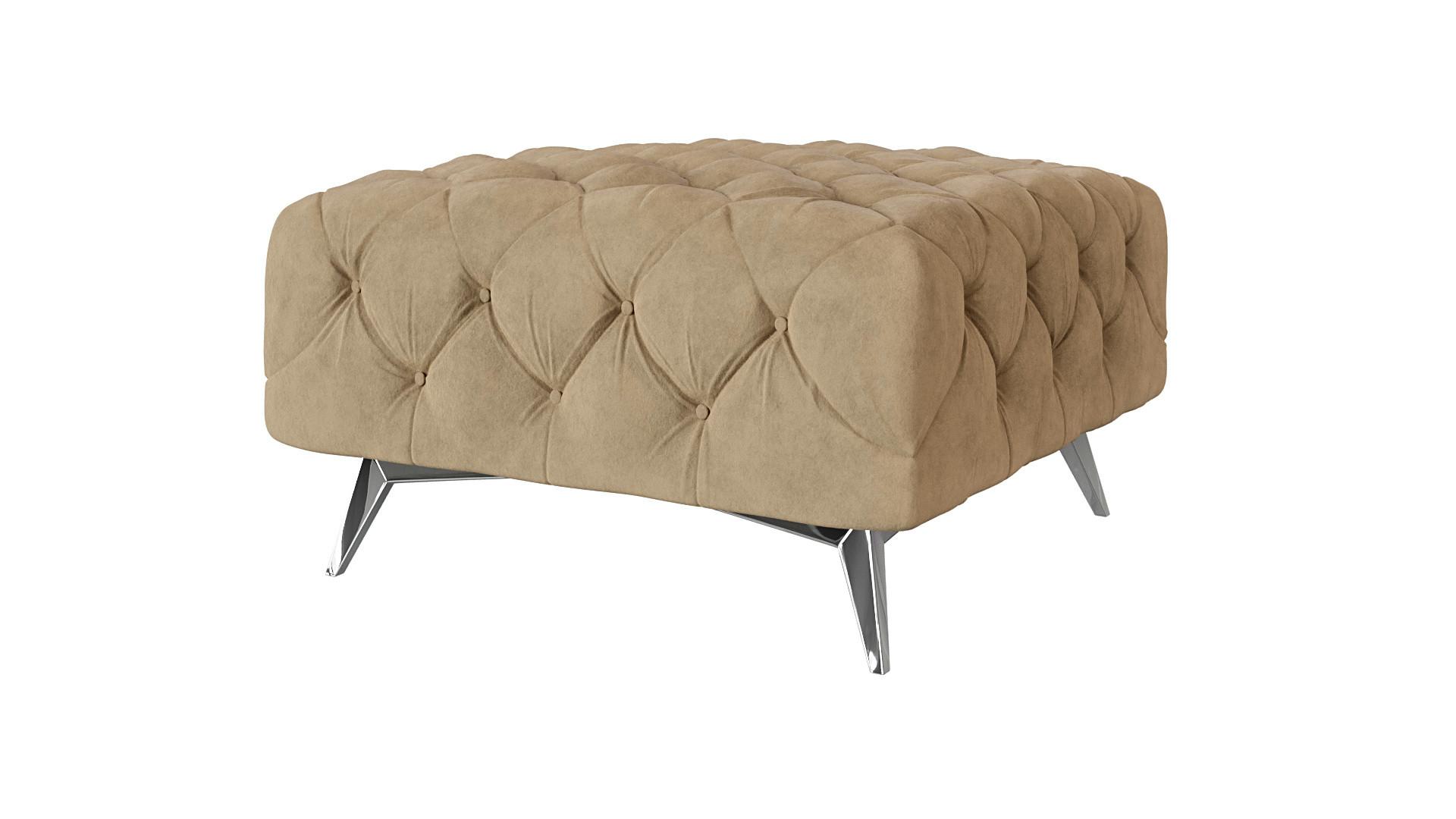 Wohnli Möbelsuche - HOCKER Chesterfield Laura Beige Samt