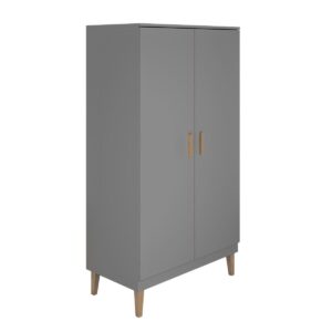 SCHRANK 2 Türen Kubi Grau Holzwerkstoff Petits-meubles Möbel > Schränke > Kleiderschränke Grau