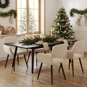 wohnli-moebel-suche-800000797218-1 ESSZIMMER SET mit ausziehbarem Tisch und 4 bequemen Stühlen Holzwerkstoff, Metall Urban Meuble Möbel > Bänke > Eckbänke Schwarz