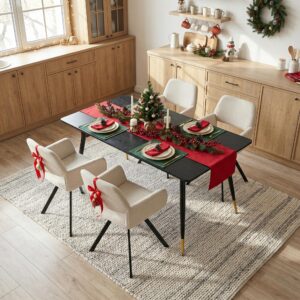 ESSZIMMER SET aus ausziehbarem Tisch und mit 4 drehbaren Stühlen Holzwerkstoff, Metall Urban Meuble Möbel > Bänke > Eckbänke Schwarz