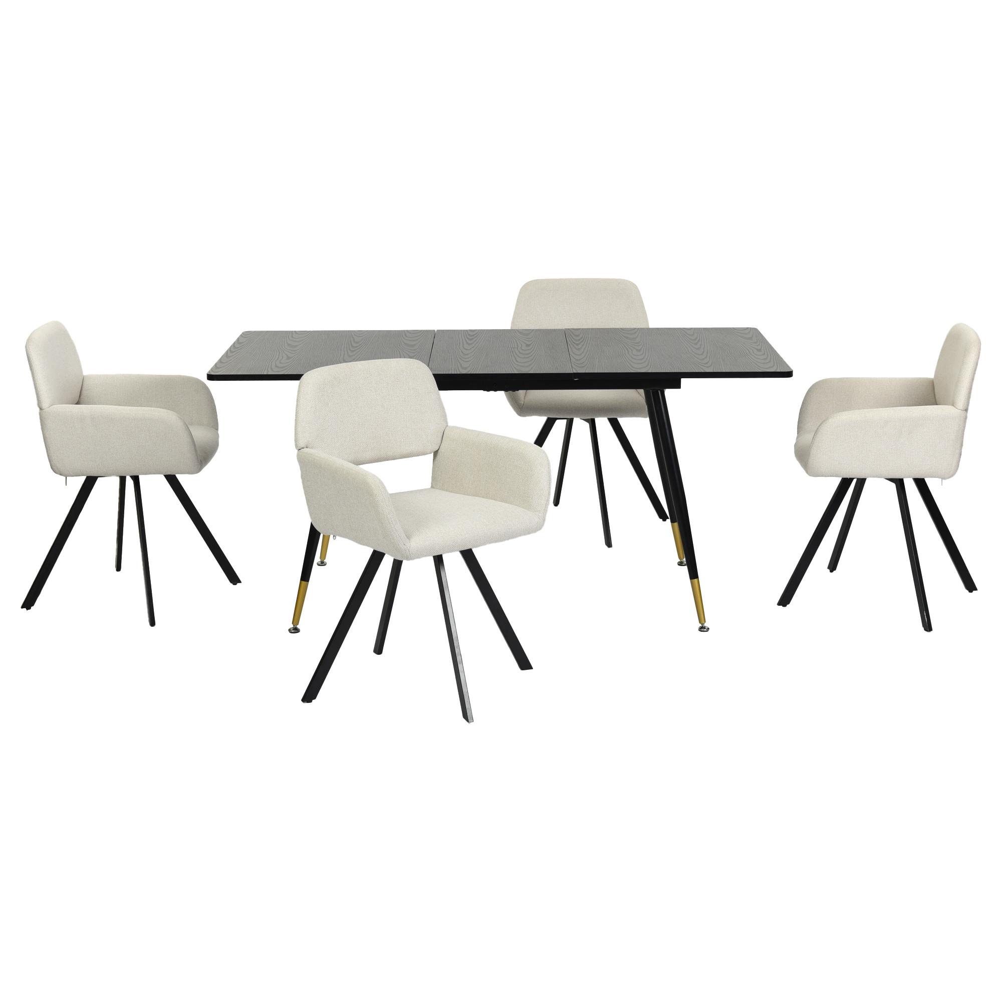 wohnli-moebel-suche-800000797228 Wohnli Möbelsuche - ESSZIMMER SET aus ausziehbarem Tisch und mit 4 drehbaren Stühlen