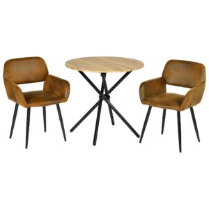 wohnli-moebel-suche-800000797237 Wohnli Möbelsuche - ESSZIMMER SET – 1 Tisch + 2 Stühle – Holzoptik & Wildleder