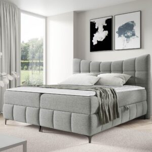 wohnli-moebel-suche-800000799414-1 BOXBETT Nova - H3 Textil MIRJAN24 Möbel > Betten > Boxspringbetten Grau