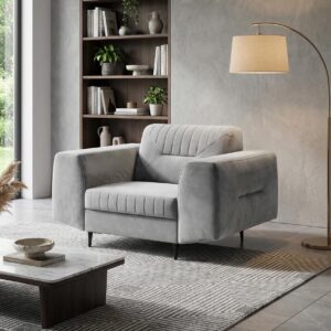 wohnli-moebel-suche-800000800507-1 RELAXSESSEL Venezia hellgrau mit schwarzen Beinen Textil Beautysofa Möbel > Sessel > Polstersessel Grau
