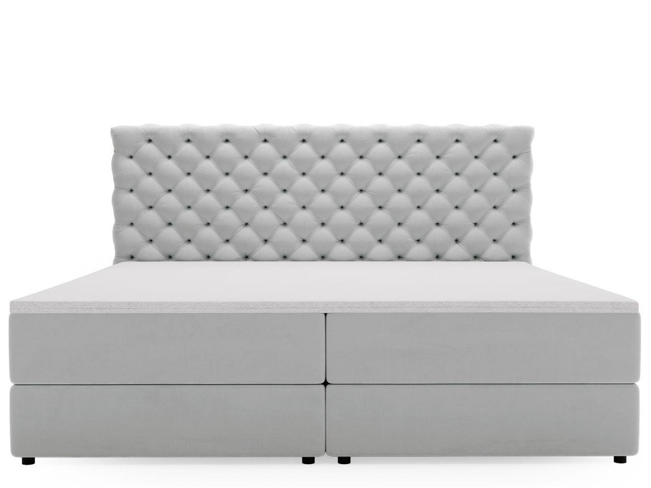 BOXBETT Bergamo 160x200 Hellgrau Textil Graingold Möbel > Betten > Boxspringbetten Grau