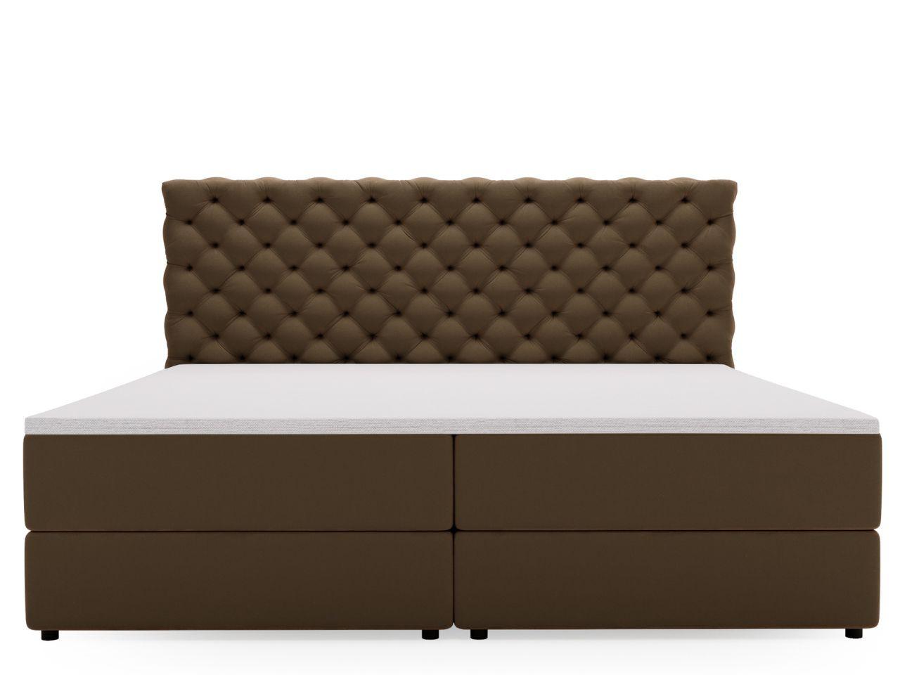 BOXBETT Bergamo 180x200 Braun Textil Graingold Möbel > Betten > Boxspringbetten Braun