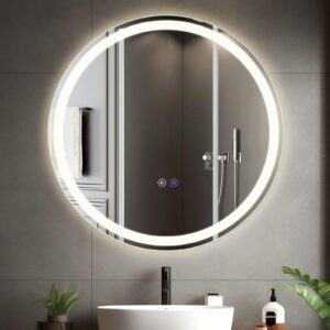wohnli-moebel-suche-800000802390-1 BADEZIMMERSPIEGEL Mainz mit LED-Leuchte Ø80 cm Glas Nettlife Spiegel Weiß
