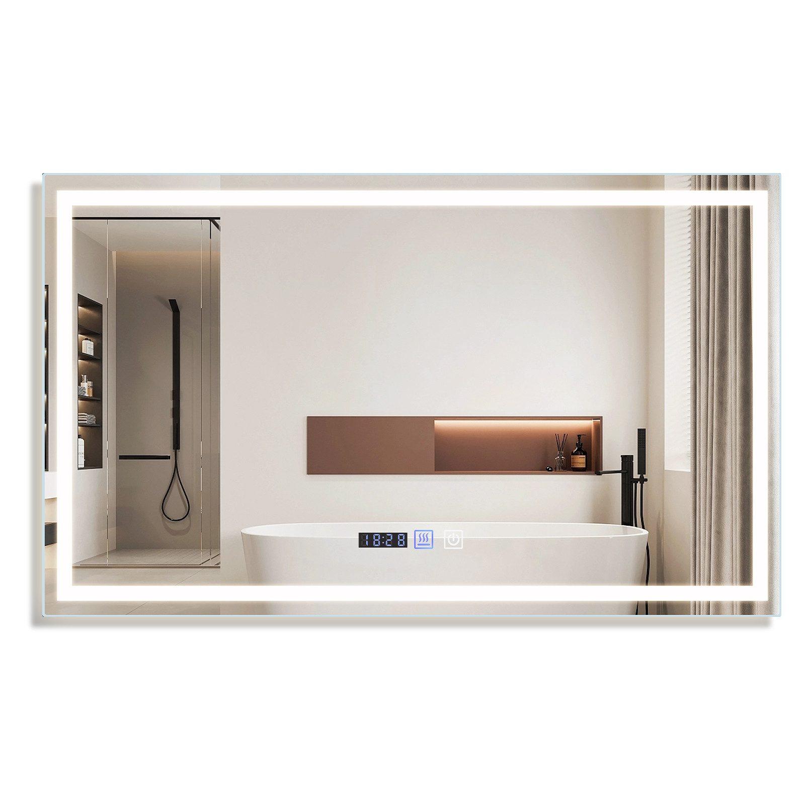 Wohnli Möbelsuche - BADEZIMMERSPIEGEL Erfurt mit LED-Leuchte 100/60/2.5 cm