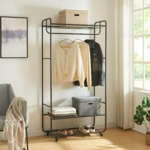 ROLLGARDEROBE Vestvågøy Metall [en.casa] Garderoben > Kleiderständer Schwarz