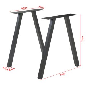 TISCHGESTELL-SET 2 TLG. Heustreu Metall [en.casa] Möbel > Tische Schwarz