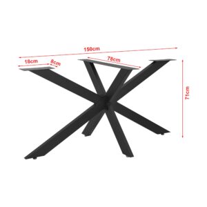 TISCHGESTELL Oberau Metall [en.casa] Möbel > Tische Schwarz