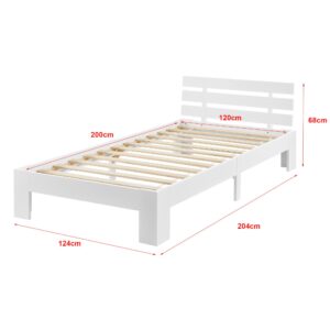 HOLZBETT Nivala Holz [en.casa] Möbel > Betten Weiß