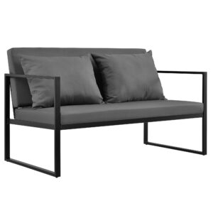 wohnli-moebel-suche-800000803563-1 GARTENBANK Lerum Metall, Textil casa.pro Garten & Outdoor > Gartenmöbel > Gartenbänke Schwarz