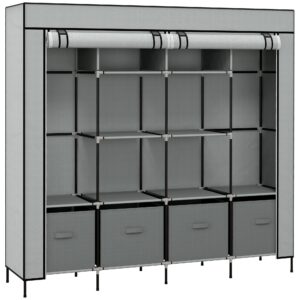 Wohnli Möbelsuche - STOFFSCHRANK Kleiderschrank mit Kleiderstange