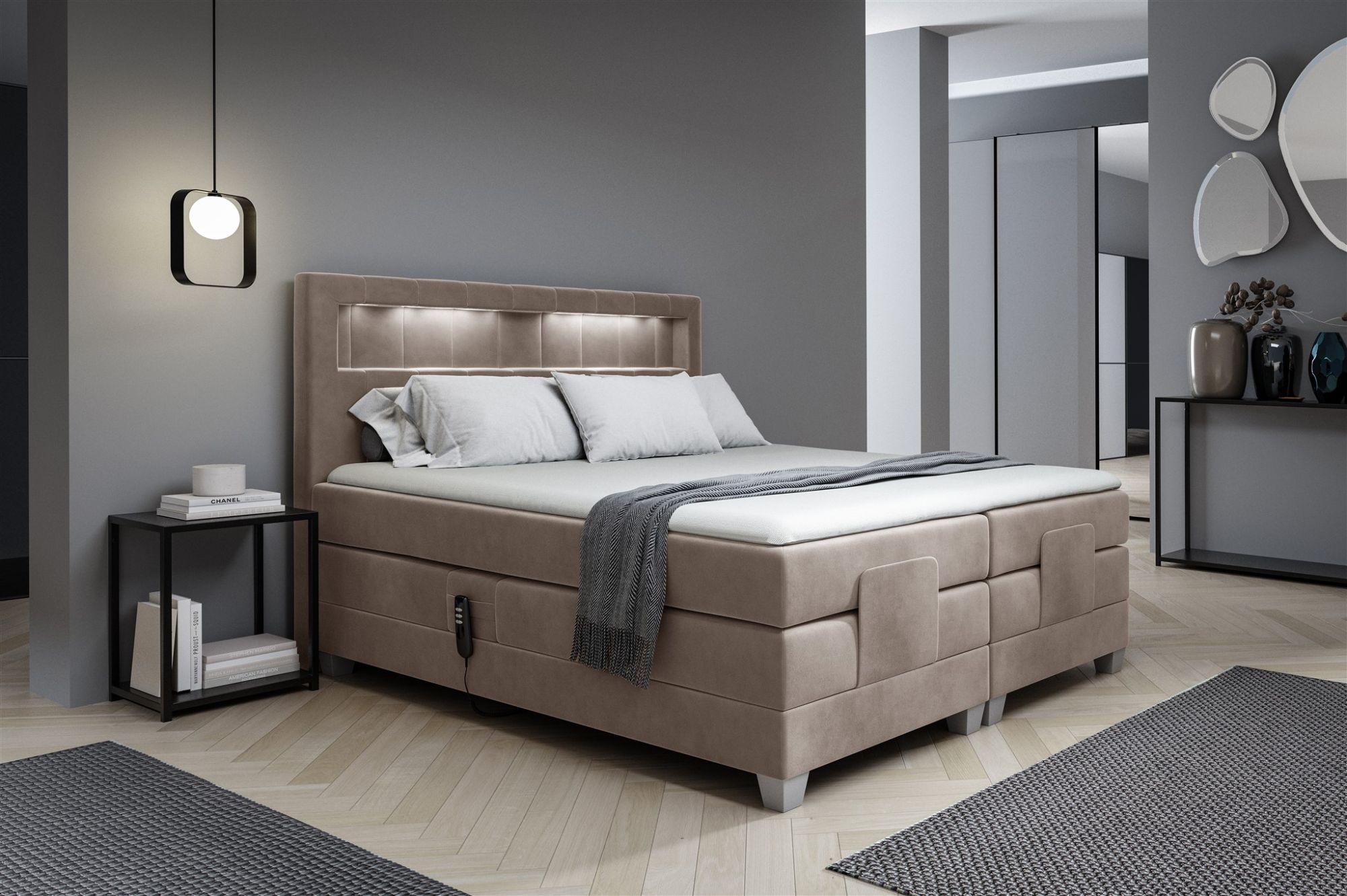 BOXSPRINGBETT Elektrisch Davide Textil Fun Möbel Möbel > Betten > Boxspringbetten Grau