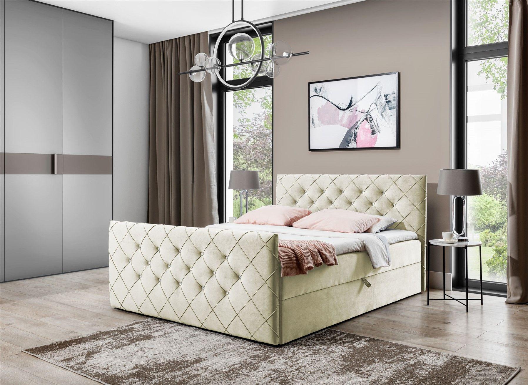 BOXBETT Eivor In überlänge Textil Fun Möbel Möbel > Betten > Boxspringbetten Weiß