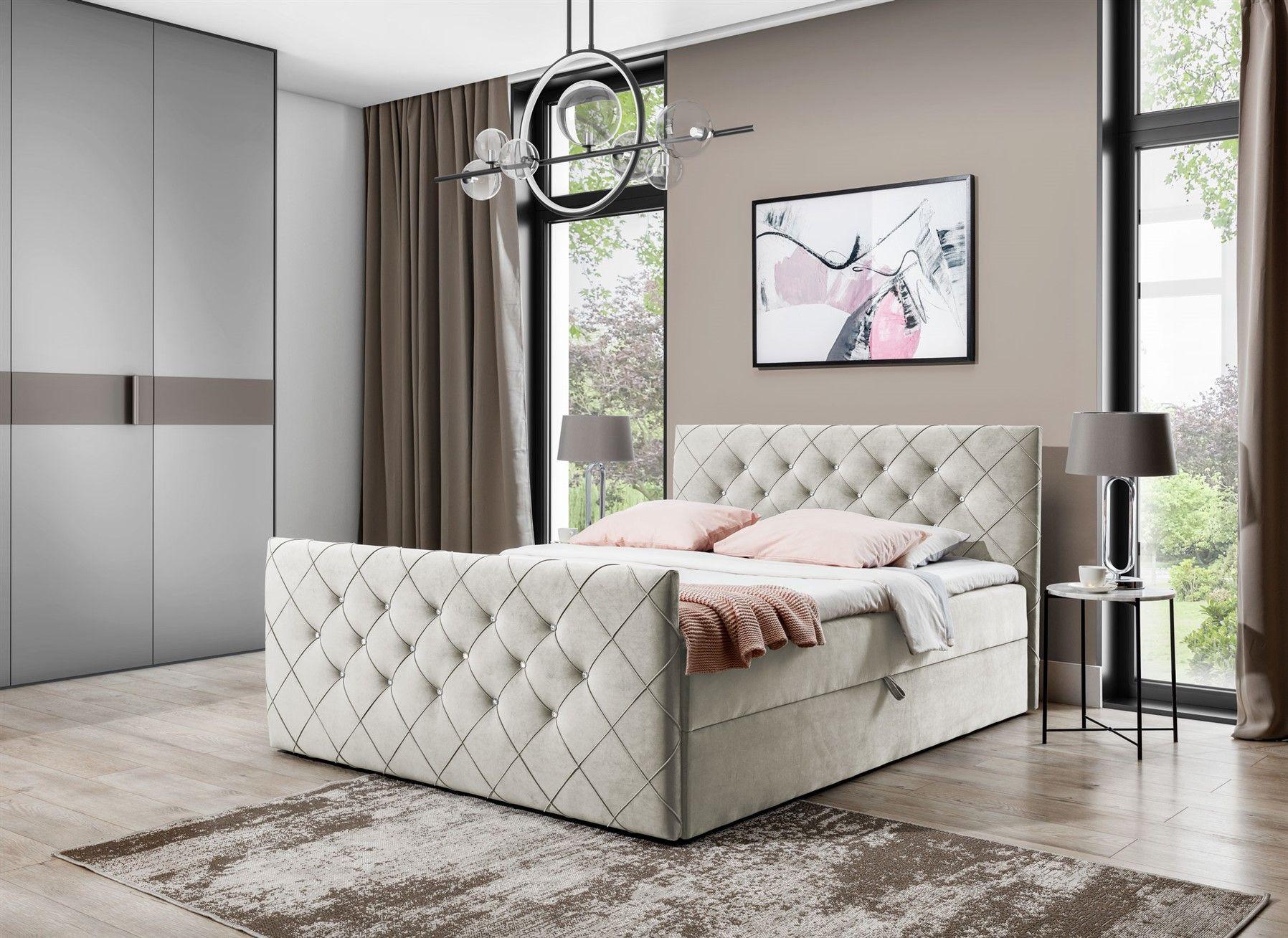 BOXBETT Eivor In überlänge Textil Fun Möbel Möbel > Betten > Boxspringbetten Beige