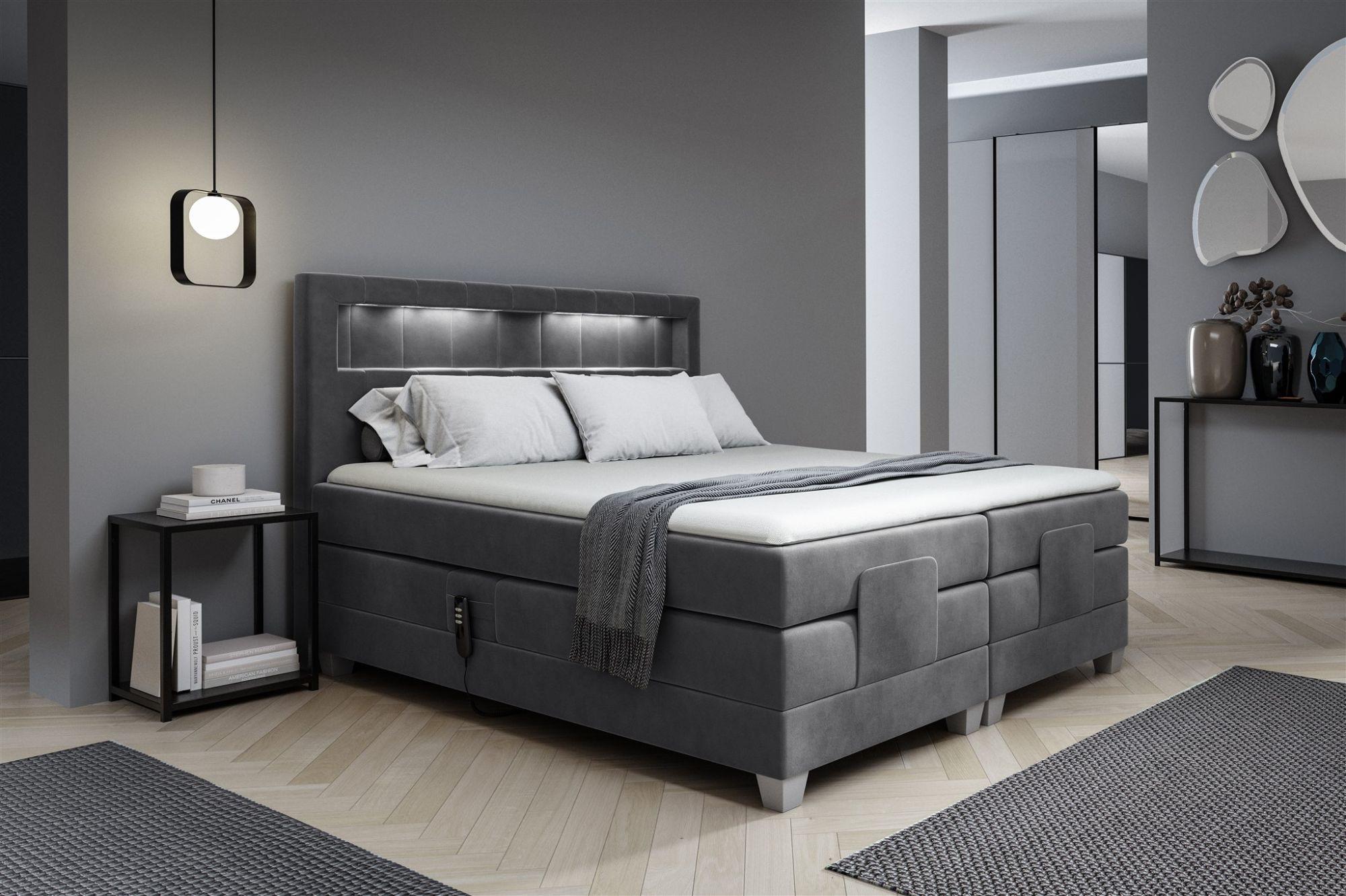 wohnli-moebel-suche-800000807938-1 BOXSPRINGBETT Elektrisch Davide Textil Fun Möbel Möbel > Betten > Boxspringbetten Grau