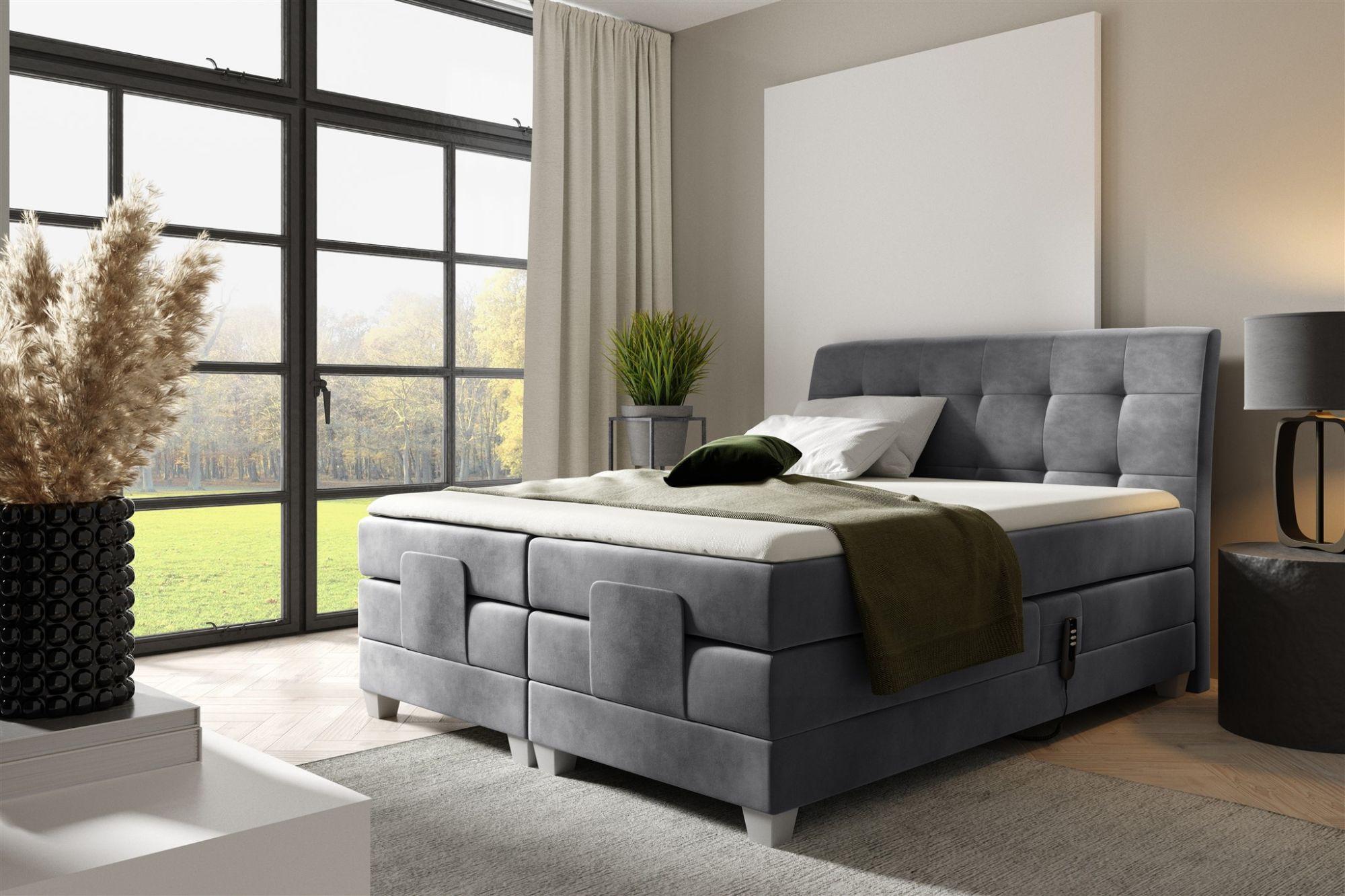 BOXSPRINGBETT Elektrisch Franco Textil Fun Möbel Möbel > Betten > Boxspringbetten Grau