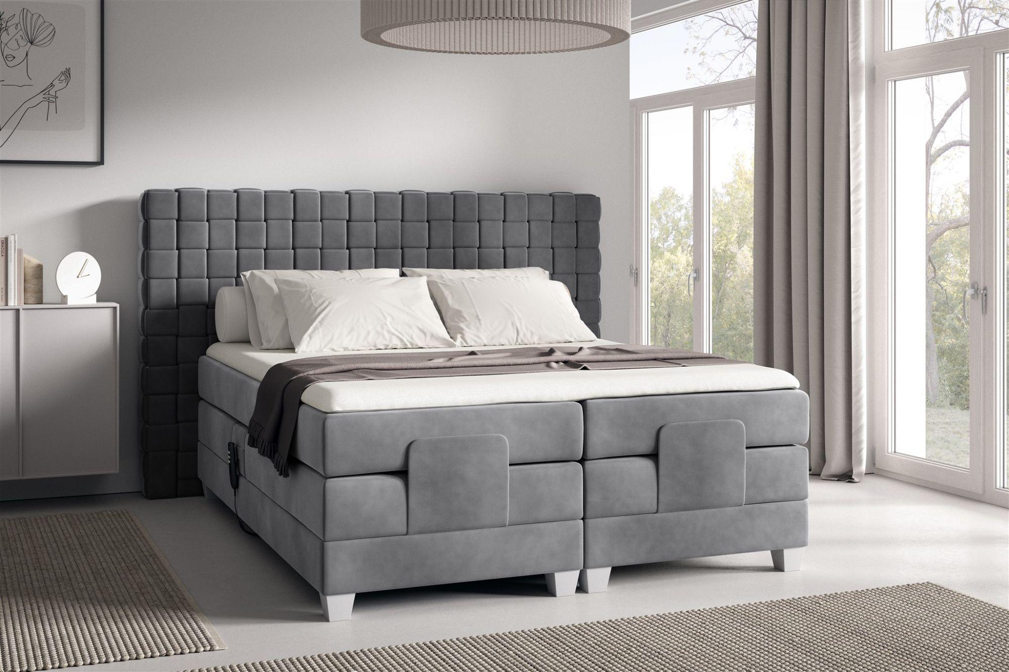BOXSPRINGBETT Elektrisch Vidal Textil Fun Möbel Möbel > Betten > Boxspringbetten Grau