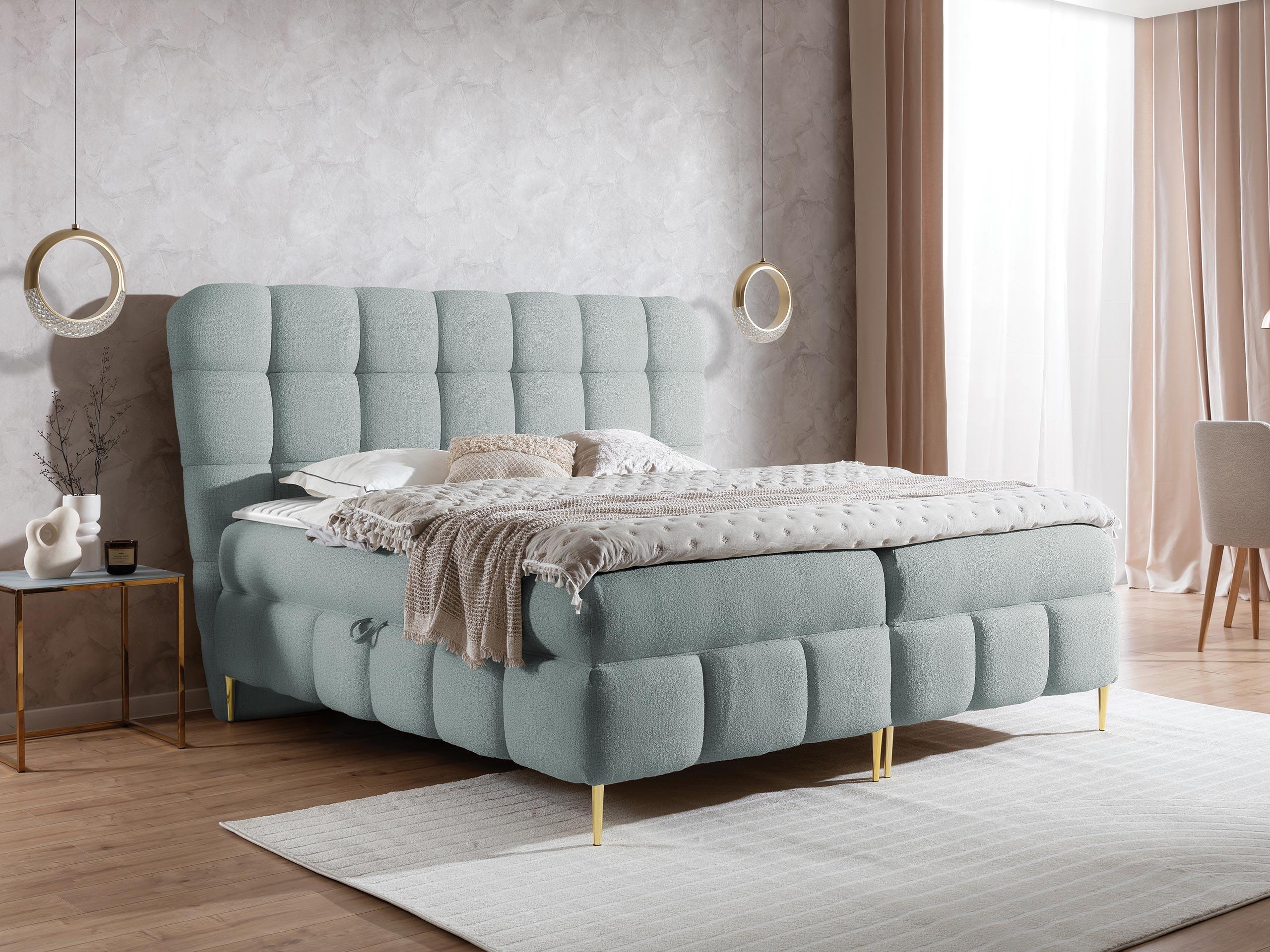 BOXBETT Lolly - H3 Textil MIRJAN24 Möbel > Betten > Boxspringbetten Grau