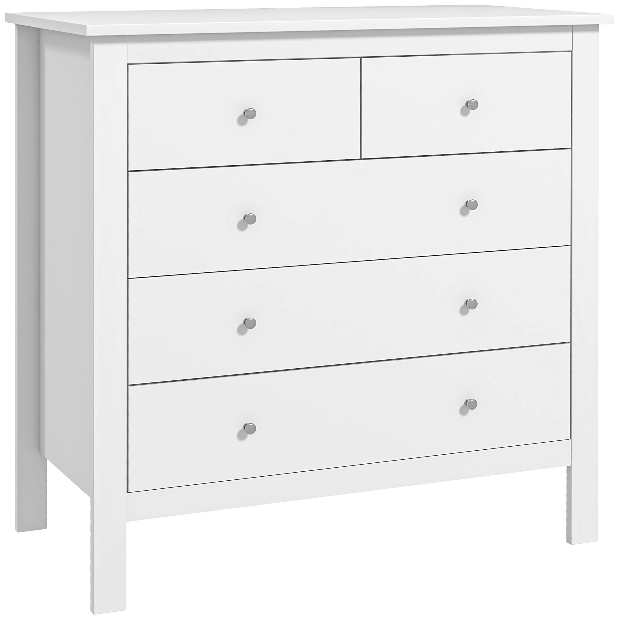 wohnli-moebel-suche-800000810905 Wohnli Möbelsuche - KOMMODE Beistellschrank mit 5 Schubladen Sideboard mit Anti-Kipp-Schutz Weiß