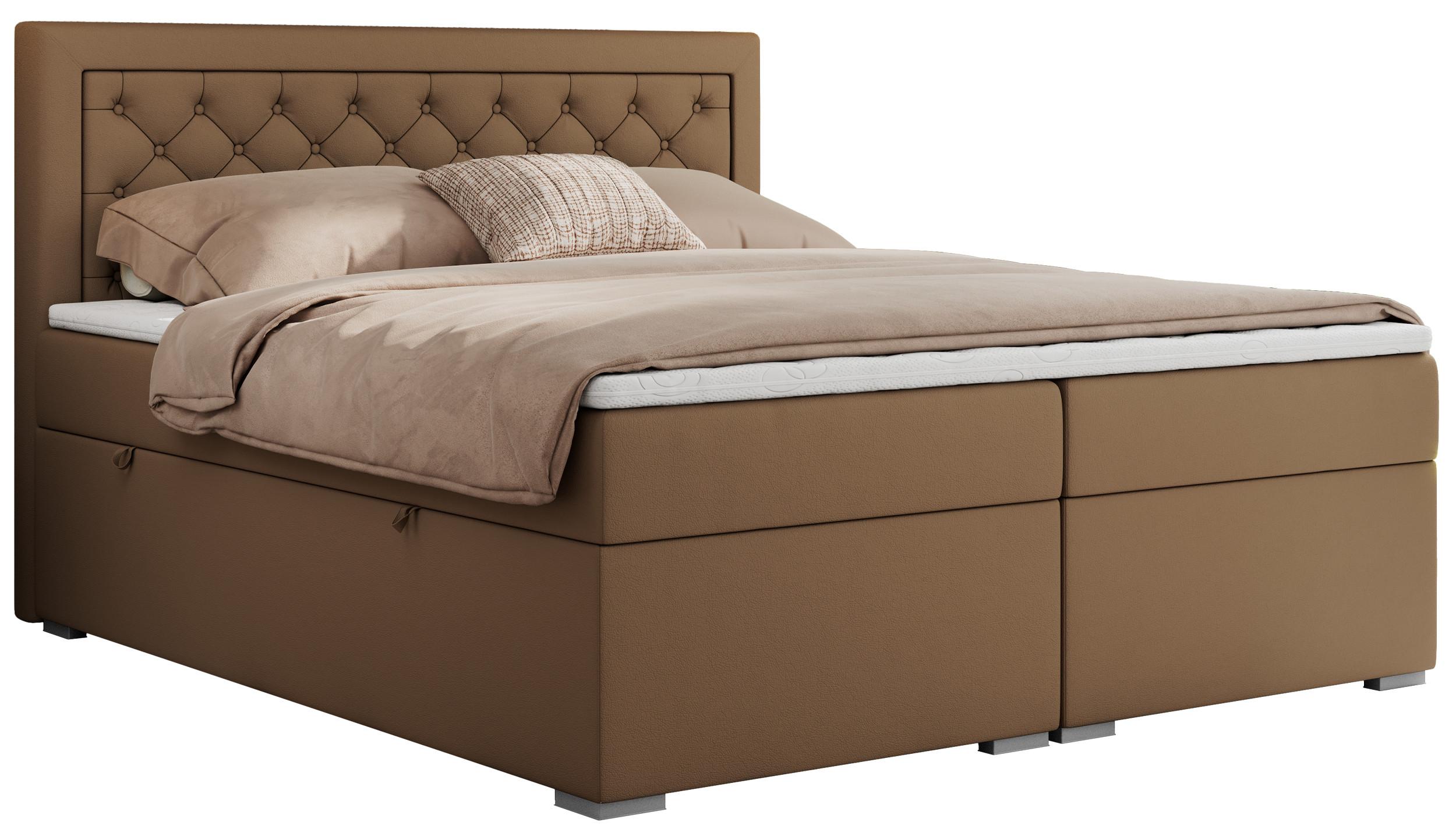 wohnli-moebel-suche-800000811470 Wohnli Möbelsuche - BOXBETT JASIR 140/200 - Braun Kunstleder - H3