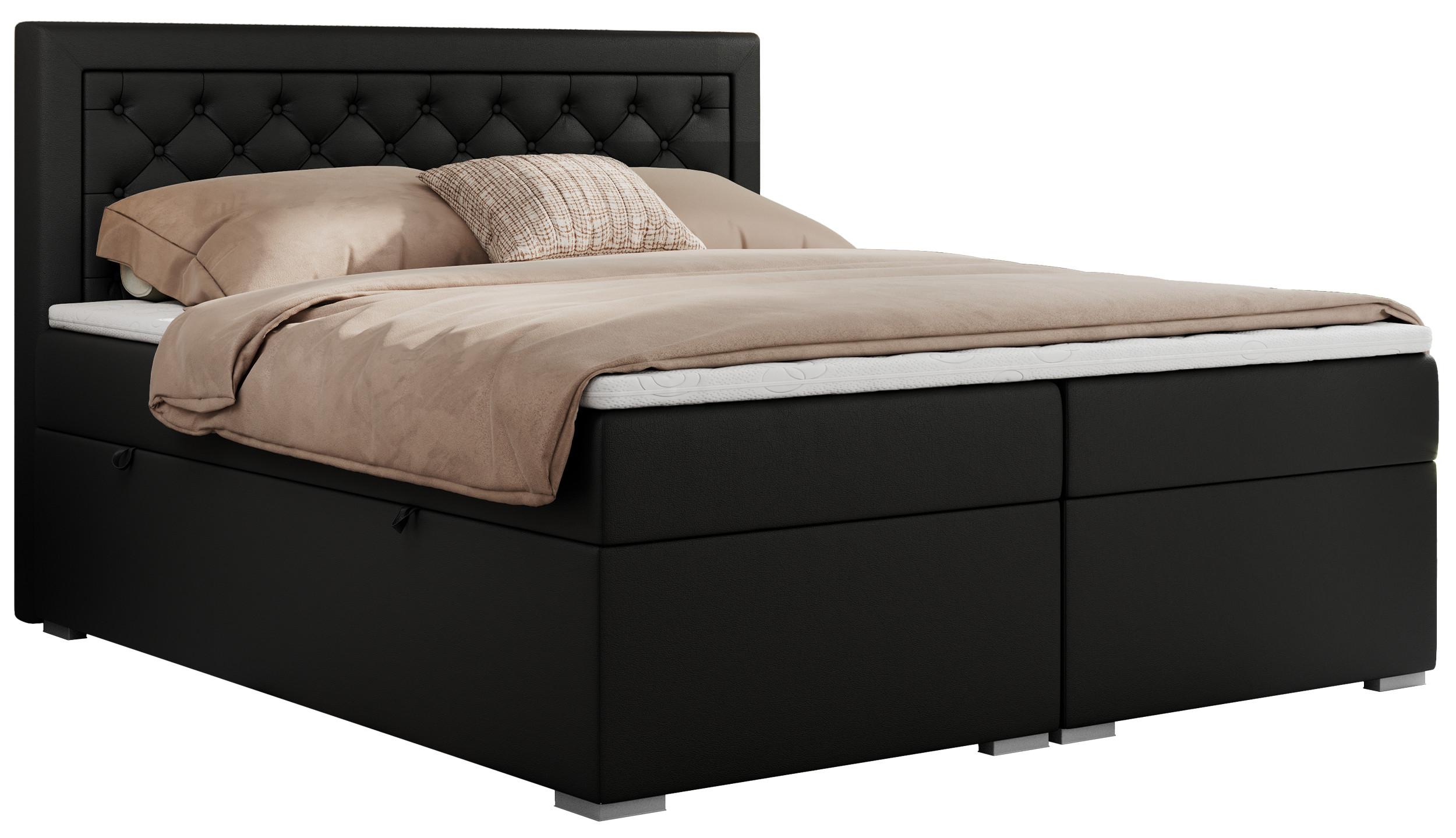 wohnli-moebel-suche-800000811497 Wohnli Möbelsuche - BOXBETT JASIR 140/200 - Schwarz Kunstleder - H4