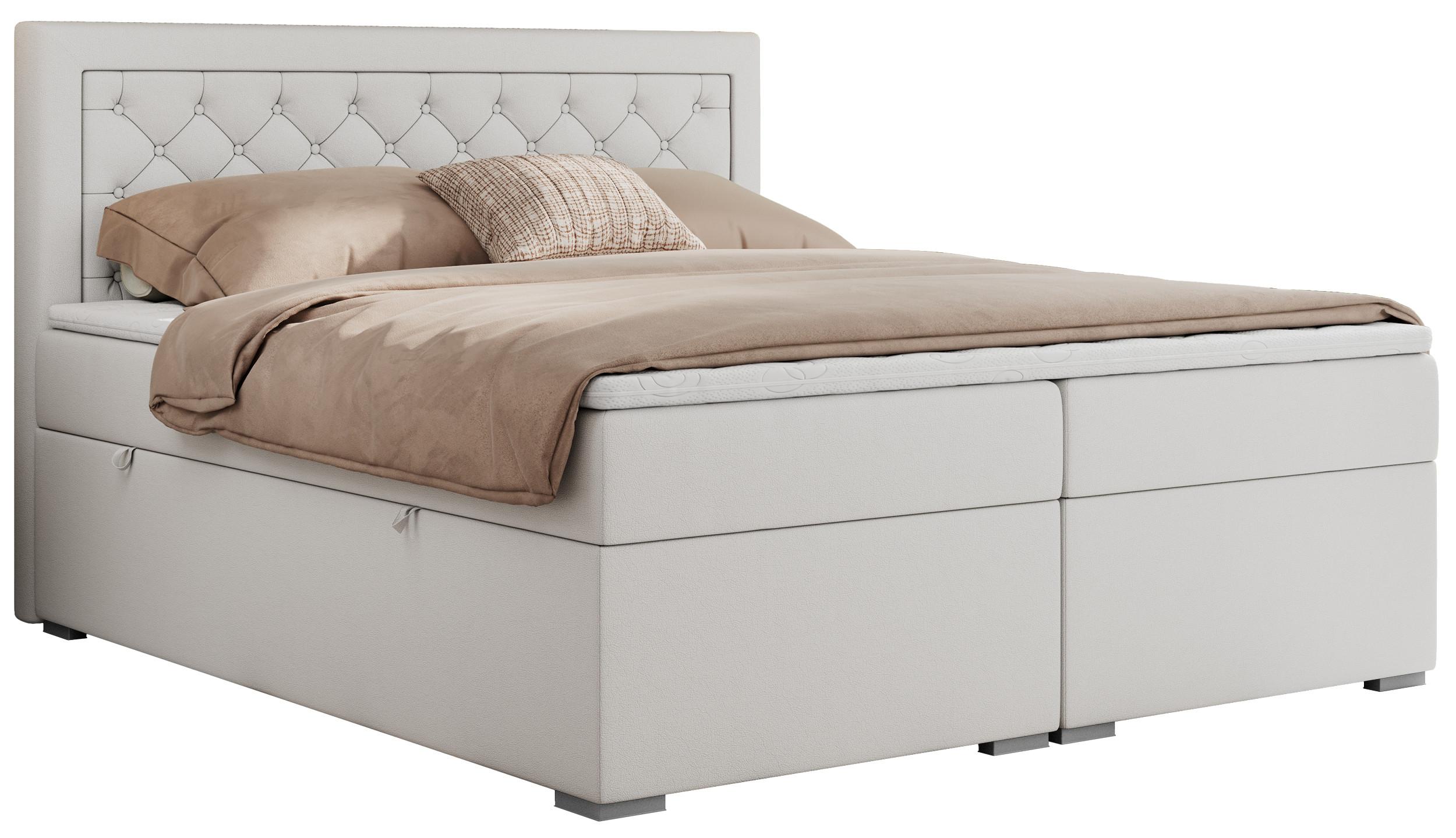 wohnli-moebel-suche-800000811512 Wohnli Möbelsuche - BOXBETT JASIR 140/200 - Weiß Kunstleder - H4