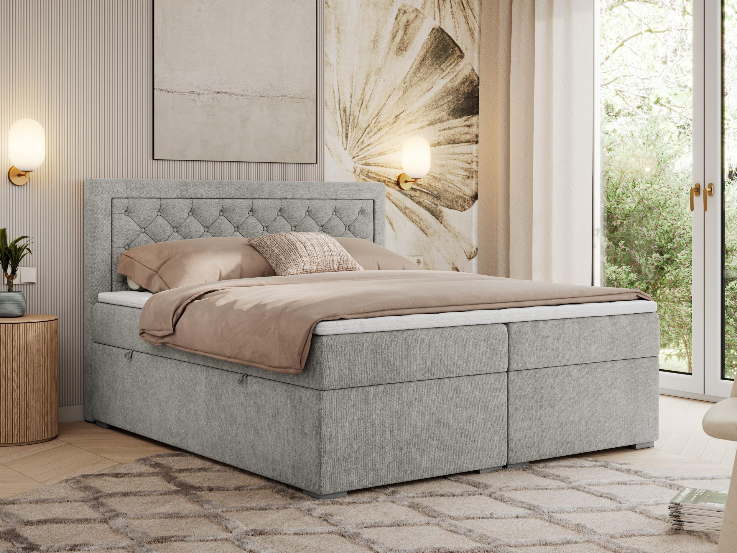 BOXBETT JASIR 120/200 - Braun Kunstleder - H3 Textil MKS Möbel > Betten > Boxspringbetten Braun