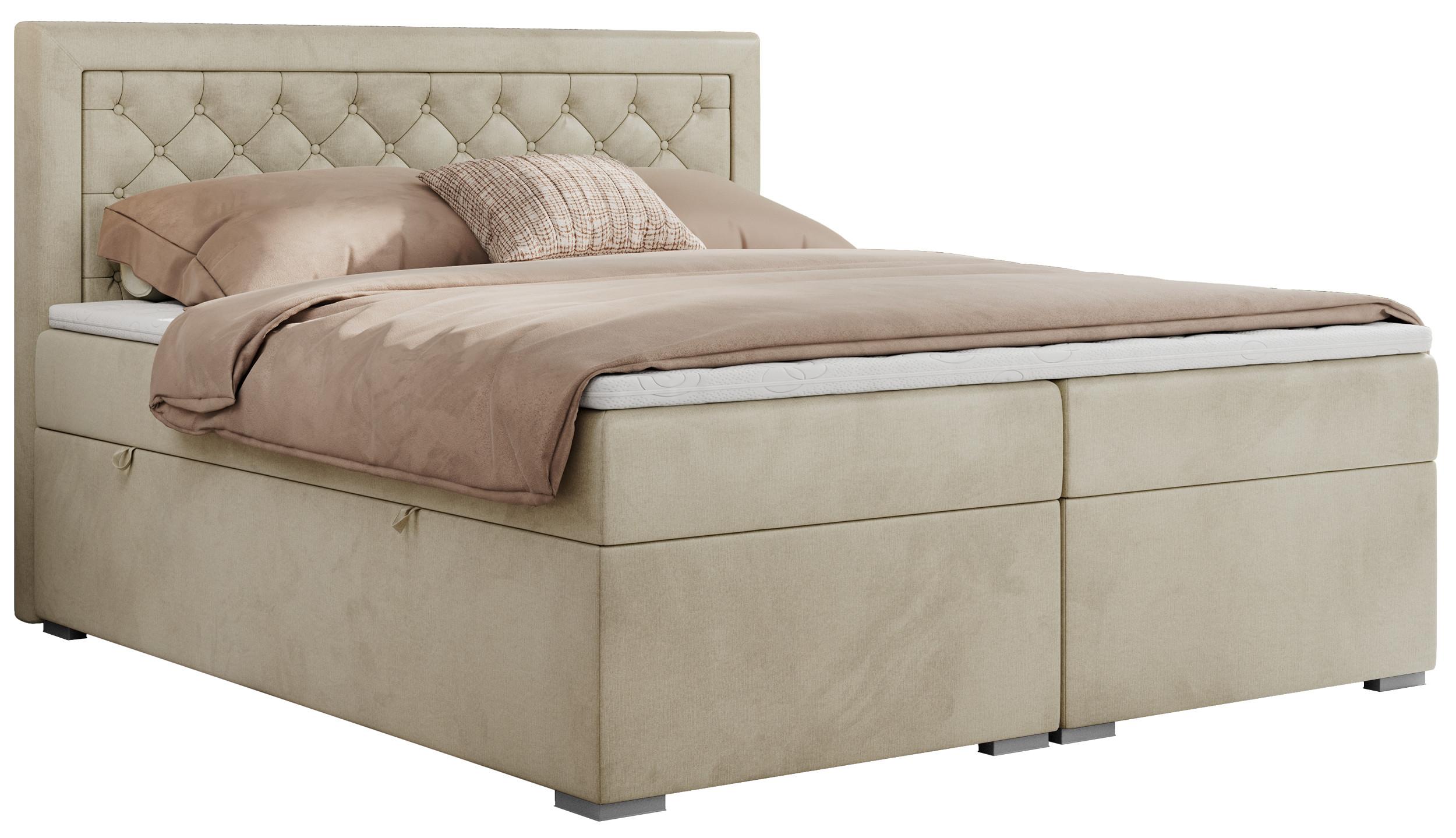 wohnli-moebel-suche-800000811571 Wohnli Möbelsuche - BOXBETT JASIR 140/200 - Beige Velvet - H4