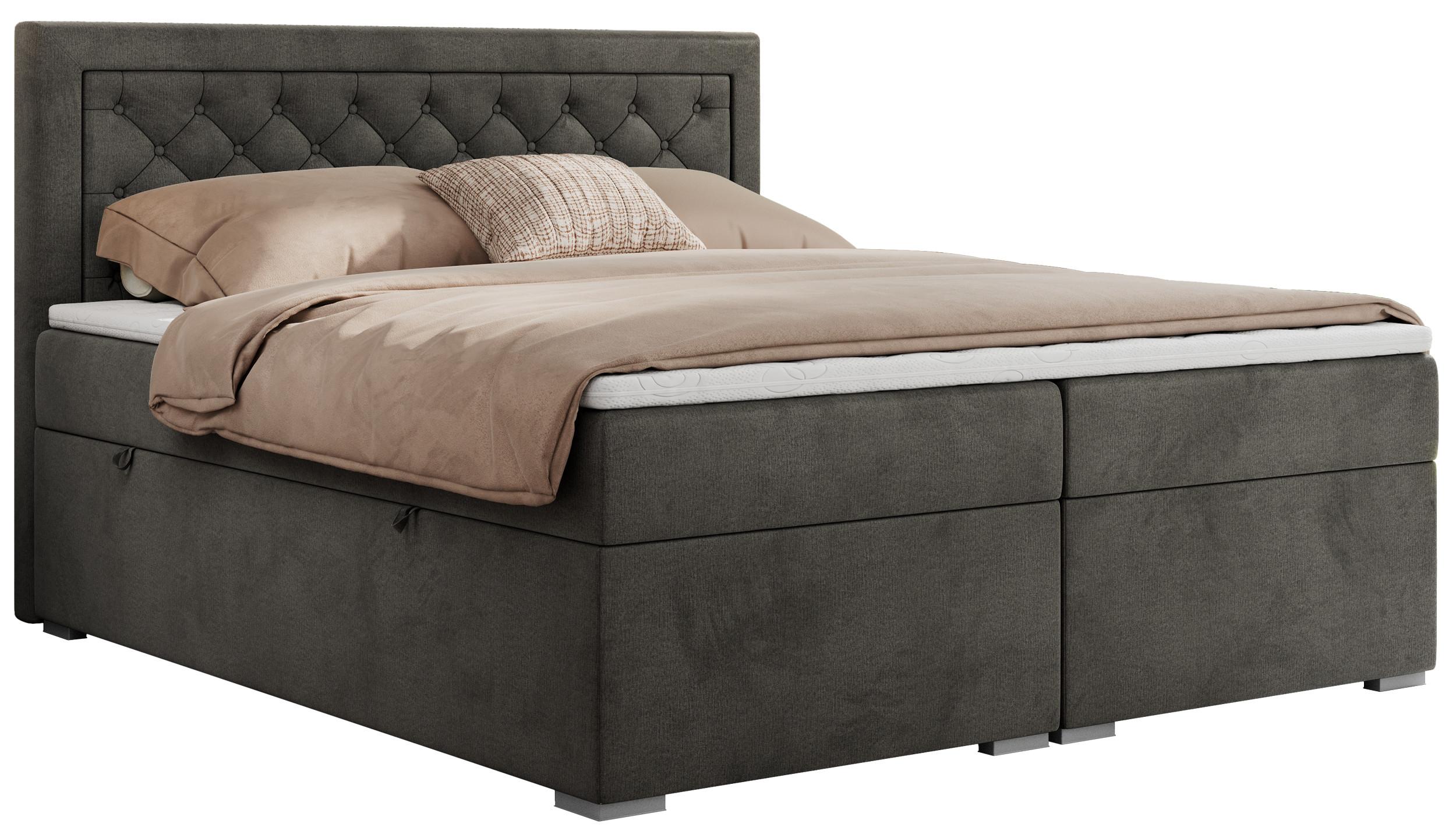 wohnli-moebel-suche-800000811606 Wohnli Möbelsuche - BOXBETT JASIR 140/200 - Dunkelgrau Velvet - H3
