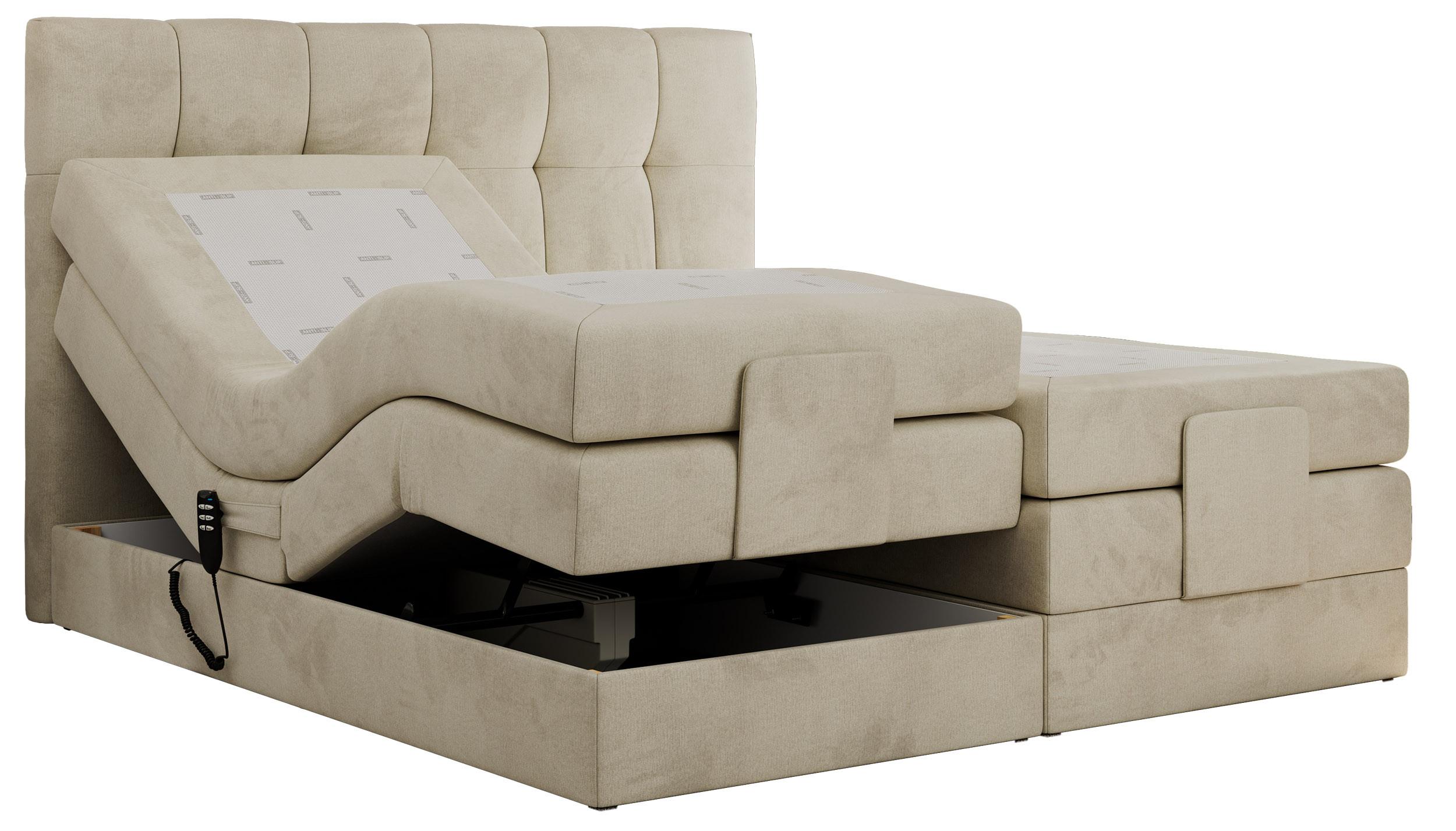 Wohnli Möbelsuche - BOXBETT VITTORIA 140/200 - Beige Velvet - H3