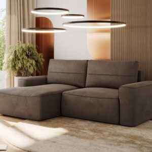 ECKSOFA BELLUNO L Braun Velvet - Links Textil MKS Möbel > Sofas & Couches > Wohnlandschaften > Ecksofas Braun