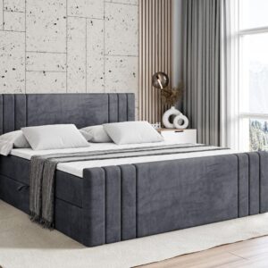 BOXBETT CELESTIA-Z - 180x200 cm - H3 - Dunkelgrau Holzwerkstoff ALTDECOR Möbel > Betten > Boxspringbetten Grau