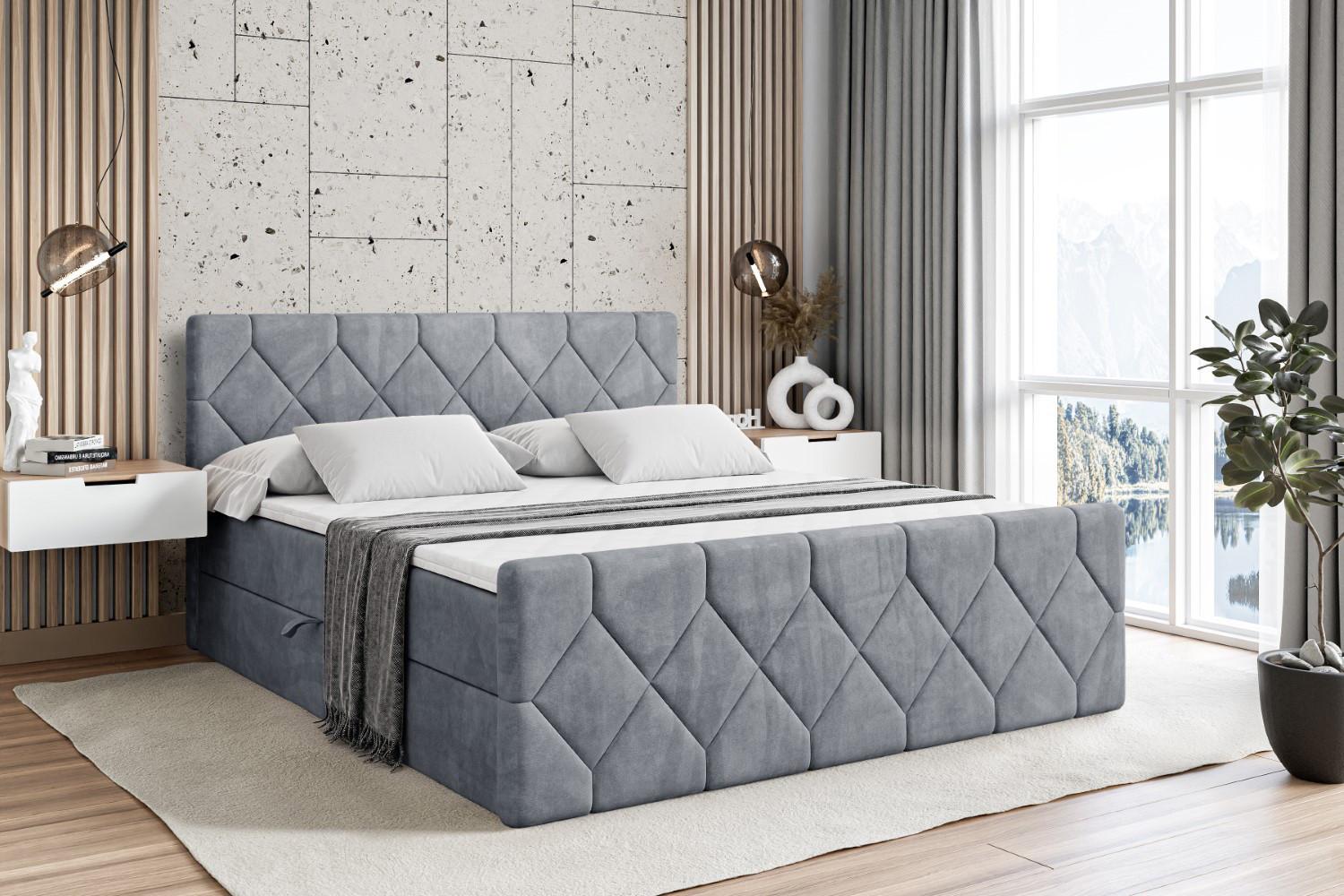 wohnli-moebel-suche-800000814103-1 BOXBETT CATOR-Z - 140x200 cm - H3 - Grau Holzwerkstoff ALTDECOR Möbel > Betten > Boxspringbetten Grau