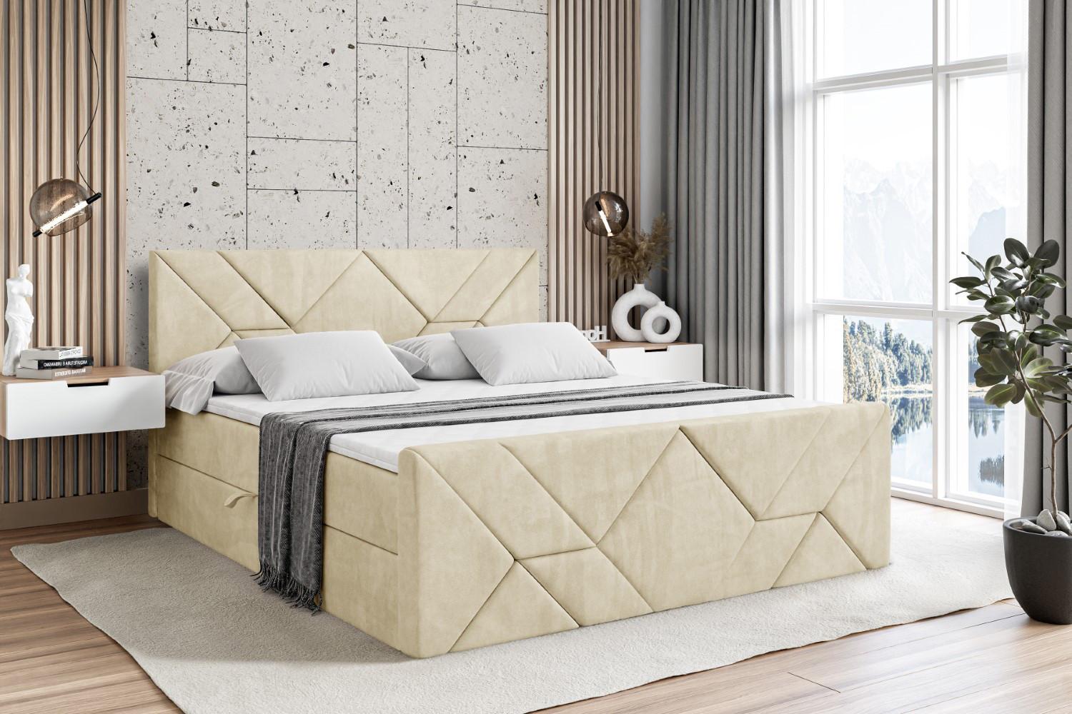 wohnli-moebel-suche-800000814112-1 BOXBETT BARWA-Z - 120x200 cm - H3 - Beige Holzwerkstoff ALTDECOR Möbel > Betten > Boxspringbetten Beige