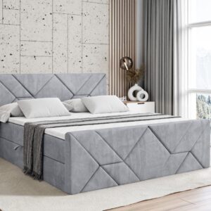 wohnli-moebel-suche-800000814167-1 BOXBETT BARWA-Z - 200x200 cm - H4 - Hellgrau Holzwerkstoff ALTDECOR Möbel > Betten > Boxspringbetten Grau