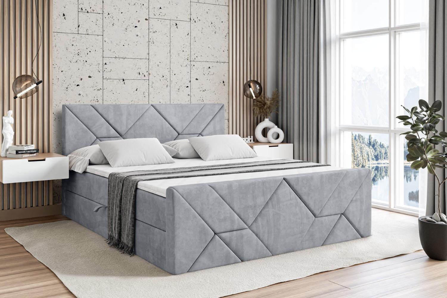 wohnli-moebel-suche-800000814254-1 BOXBETT BARWA-Z - 120x200 cm - H4 - Hellgrau Holzwerkstoff ALTDECOR Möbel > Betten > Boxspringbetten Grau