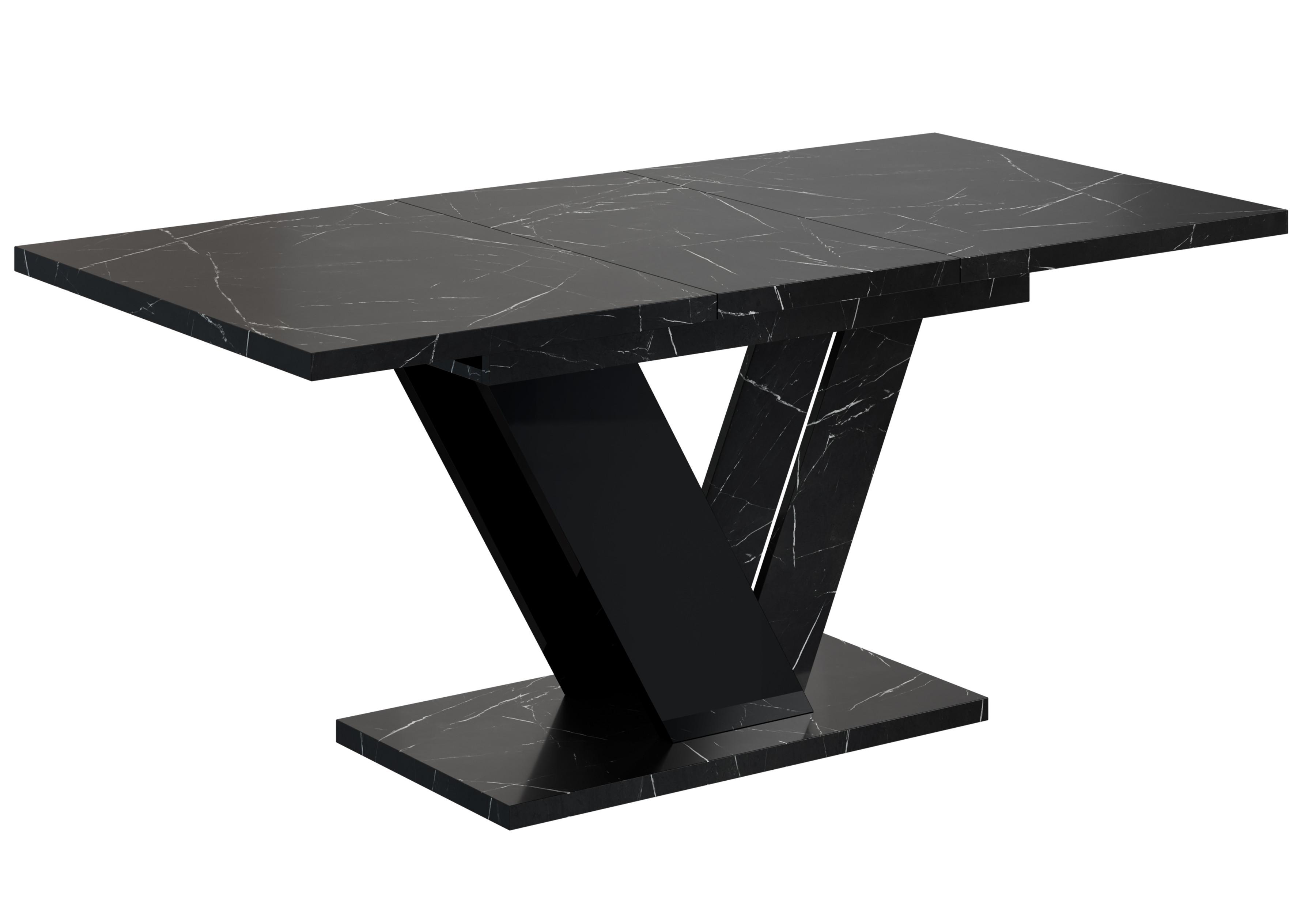 wohnli-moebel-suche-800000814421 Wohnli Möbelsuche - ESSTISCH ausziehbar 120 -160x80x75 cm - Royal Marble / Black Gloss - CLASI